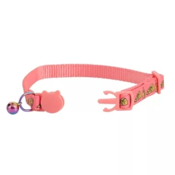 Whisker City NWT Pink Exclusive Cheese Print Easy Release Adult Cat Collar - Picture 5 of 7
